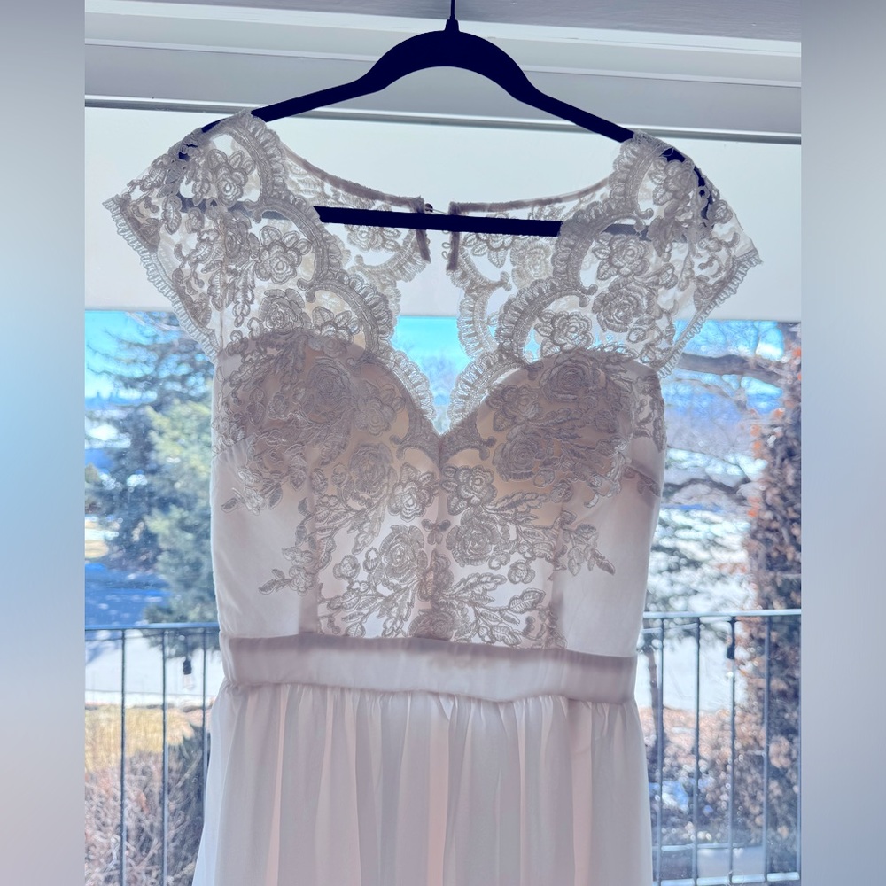 Beautiful Soieblu Lace Maxi Wedding or Bridal Shower Dress Large